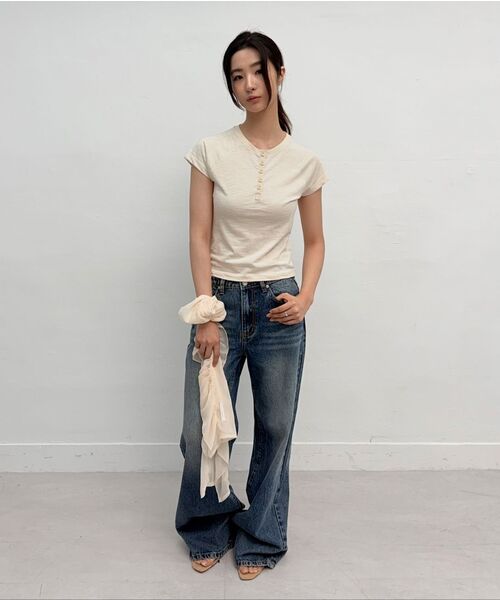 MILLO WOMEN（ミロウーマン）の「ヴィンテージワイドデニムパンツ [ウォッシュドブルー]（デニムパンツ・レディース・その他・SMALL/MEDIUM）」の6枚目の写真