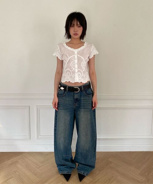 MILLO WOMEN（ミロウーマン）の「ヴィンテージワイドデニムパンツ [ウォッシュドブルー]（デニムパンツ・レディース・その他・SMALL/MEDIUM）」の12枚目の写真