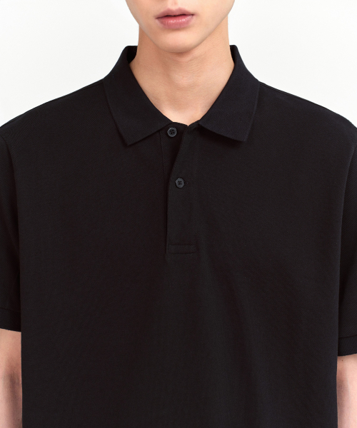 MUSINSA STANDARD（ムシンサスタンダード）の「ベーシックピケポロシャツ[ブラック]（ポロシャツ・メンズ・その他・SMALL/MEDIUM/LARGE/X-LARGE/XX-LARGE/XXX-LARGE）」の5枚目の写真