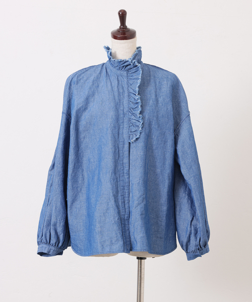 ジャーナルスタンダードラックス︎♥︎CLシャンブレーフリルブラウス シャツ CLシャンブレー フリルブラウス（シャツ/ブラウス）｜JOURNAL STANDARD