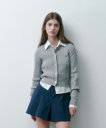SALT AND CHOCOLATE（ソルトアンドチョコレート）の「SAC logo cable round cardigan light gray 4W2316002（カーディガン/ボレロ）」