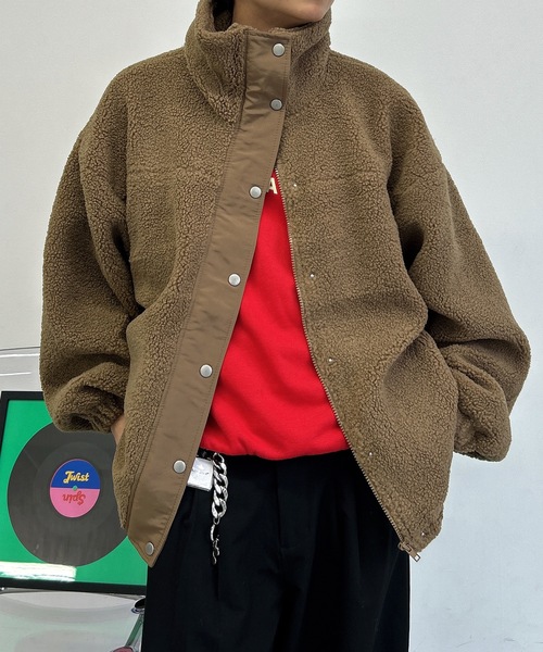 UNDERSTATEMENTs(アンダーステイトメント)の「【ユニセックス】ボアスタンドブルゾン(ブルゾン・メンズ・ブラック/アイボリー/モカ・MEDIUM/LARGE)」の3枚目の写真
