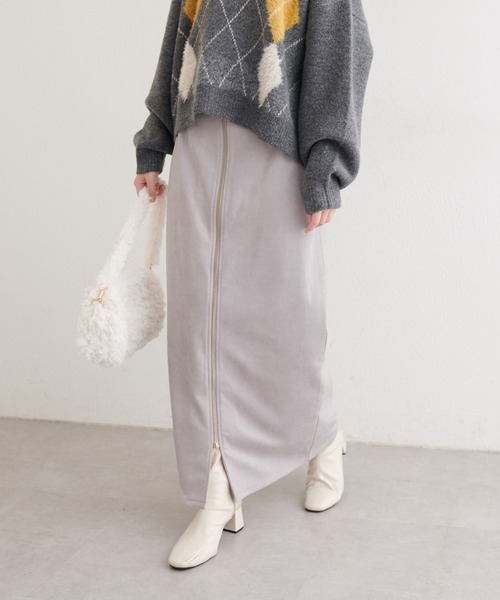 natural couture(ナチュラルクチュール)の「スウェードウエスト折り返しスカート(スカート・レディース・グレー/ミント/ブラウン・MEDIUM/SMALL)」の13枚目の写真