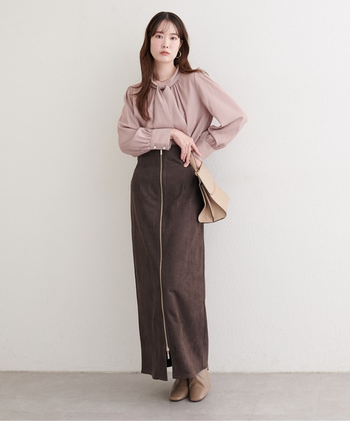 natural couture(ナチュラルクチュール)の「スウェードウエスト折り返しスカート(スカート・レディース・グレー/ミント/ブラウン・MEDIUM/SMALL)」の16枚目の写真