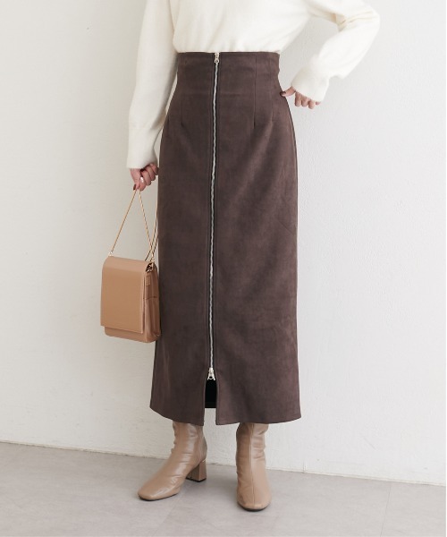 natural couture(ナチュラルクチュール)の「スウェードウエスト折り返しスカート(スカート・レディース・グレー/ミント/ブラウン・MEDIUM/SMALL)」の22枚目の写真