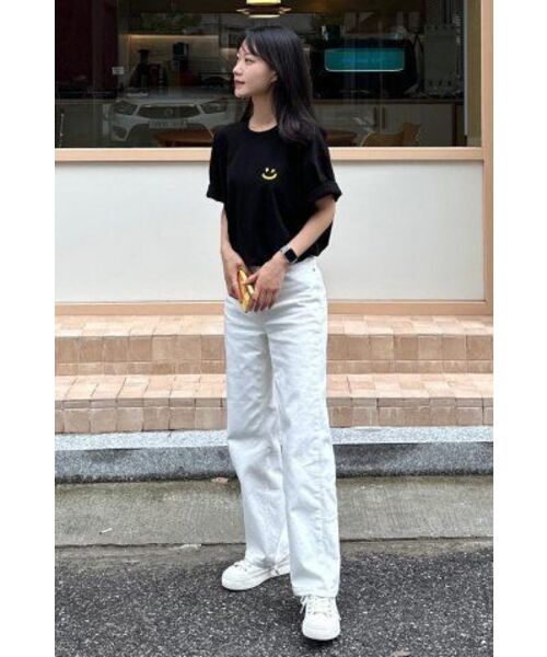 GRAVER（グレーバー）の「[UNISEX]スモールドローイングスマイルバンファルティ_ブラック（Tシャツ/カットソー・レディース・ブラック・LARGE/MEDIUM/SMALL/X-LARGE）」の12枚目の写真