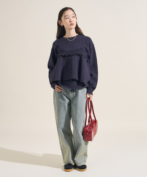 FREAK'S STORE(フリークスストア)の「【セットアイテム】ケーブル ビスチェ ニットセット(ニット/セーター・レディース・レッド/ネイビー/オフホワイト・フリ-)」の22枚目の写真