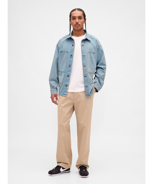 sukala ヨガウェア　上下セット、gap カバーオール セール】デニム オーバーサイズ ユーティリティ シャケット