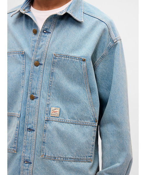 セール】デニム オーバーサイズ ユーティリティ シャケット