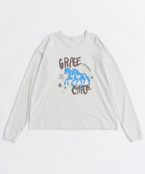 MAISON SPECIAL(メゾンスペシャル)の「Horse Long T-shirt/ホースロンTEE(Tシャツ/カットソー・レディース・ボルドー/ライトグレー/チャコールグレー・FREE)」の16枚目の写真