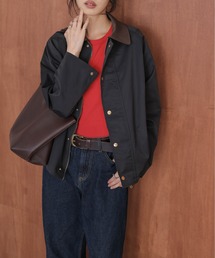 AMELY（エミリー）の「配色 ステンカラー ジャケット（ステンカラーコート）」