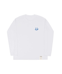 [UNISEX]スモールドローイングスマイルロングスリーブTシャツ_ホワイト