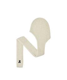 HAIRY SCARF BEANIE - IVORY