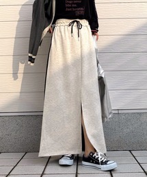 Q（キュー）の「裏毛バイカラー切替スカート（スカート）」