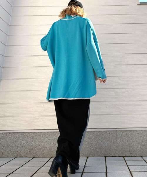 Q(キュー)の「裏毛バイカラー切替スカート(スカート・レディース・ライトグレー/アイボリー・MEDIUM)」の7枚目の写真