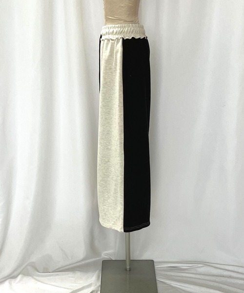 Q(キュー)の「裏毛バイカラー切替スカート(スカート・レディース・ライトグレー/アイボリー・MEDIUM)」の18枚目の写真