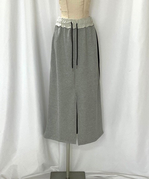 Q(キュー)の「裏毛バイカラー切替スカート(スカート・レディース・ライトグレー/アイボリー・MEDIUM)」の22枚目の写真