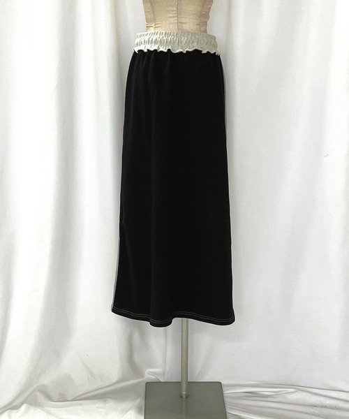 Q(キュー)の「裏毛バイカラー切替スカート(スカート・レディース・ライトグレー/アイボリー・MEDIUM)」の20枚目の写真