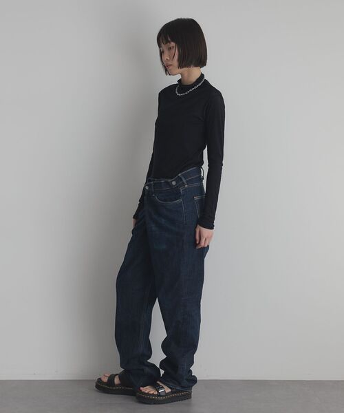 GARAGE OF GOOD CLOTHING（ガレージオブグッドクロージング）の「【日本製】無地シアーハイネックプルオーバー（Tシャツ/カットソー・レディース・ブラック/ホワイト・FREE）」の6枚目の写真