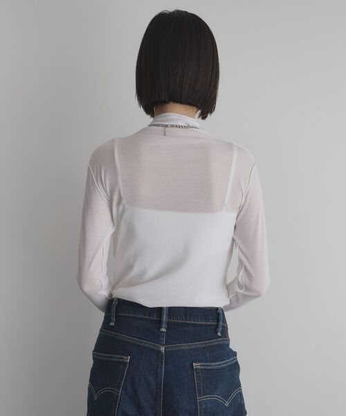 GARAGE OF GOOD CLOTHING（ガレージオブグッドクロージング）の「【日本製】無地シアーハイネックプルオーバー（Tシャツ/カットソー・レディース・ブラック/ホワイト・FREE）」の9枚目の写真