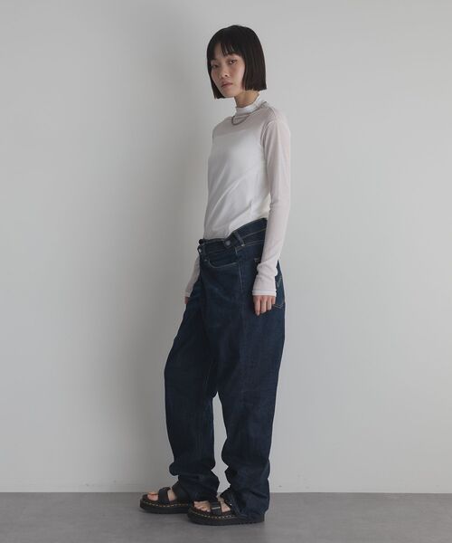 GARAGE OF GOOD CLOTHING（ガレージオブグッドクロージング）の「【日本製】無地シアーハイネックプルオーバー（Tシャツ/カットソー・レディース・ブラック/ホワイト・FREE）」の11枚目の写真