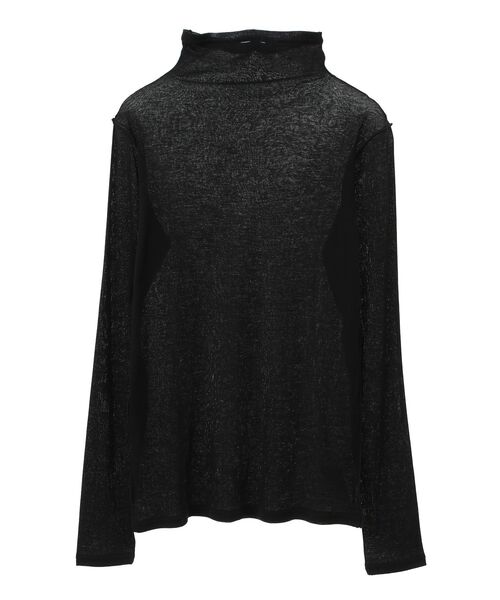 GARAGE OF GOOD CLOTHING（ガレージオブグッドクロージング）の「【日本製】無地シアーハイネックプルオーバー（Tシャツ/カットソー・レディース・ブラック/ホワイト・FREE）」の15枚目の写真