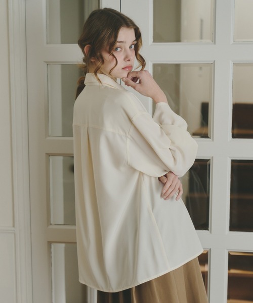 idem（イデム）の「volume sleeve frill tie blouse / タイ付きブラウス（シャツ/ブラウス・レディース・ライトブルー/アイボリー・FREE）」の11枚目の写真