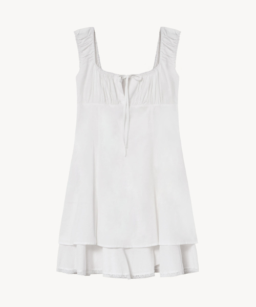 LADY VOLUME(レディーボリューム)の「レースフローミニドレス (アイボリー)(ワンピース・レディース・その他・SMALL/MEDIUM)」の2枚目の写真