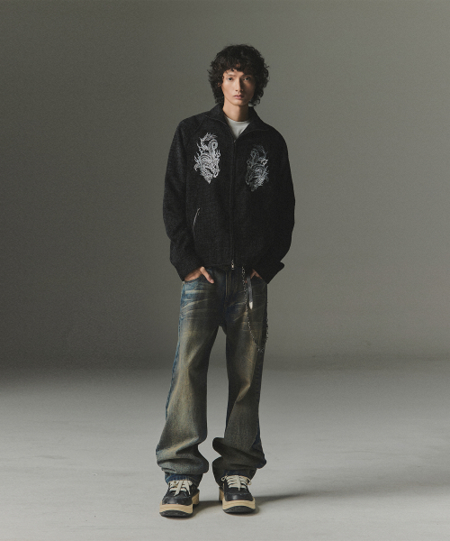 NOT4NERD（ノットフォーナード）の「Symbol Stitch Low Rise Flare Fit Denim Pants - Deep Blue（デニムパンツ・レディース・その他・X-LARGE/SMALL/MEDIUM/LARGE）」の4枚目の写真