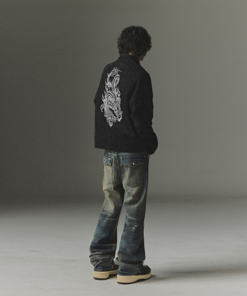 NOT4NERD（ノットフォーナード）の「Symbol Stitch Low Rise Flare Fit Denim Pants - Deep Blue（デニムパンツ・レディース・その他・X-LARGE/SMALL/MEDIUM/LARGE）」の6枚目の写真