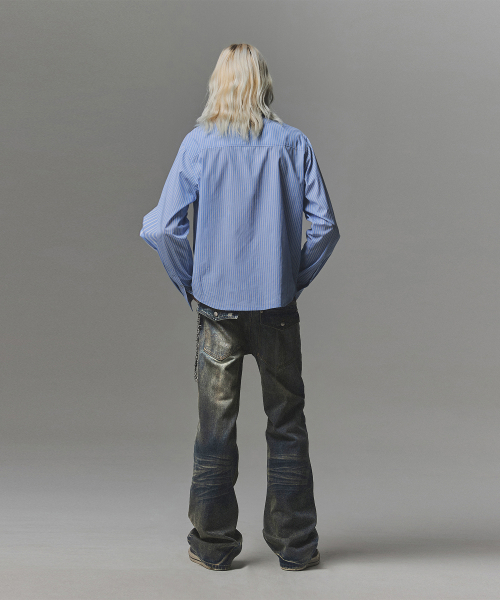 NOT4NERD（ノットフォーナード）の「Symbol Stitch Low Rise Flare Fit Denim Pants - Deep Blue（デニムパンツ・レディース・その他・X-LARGE/SMALL/MEDIUM/LARGE）」の8枚目の写真