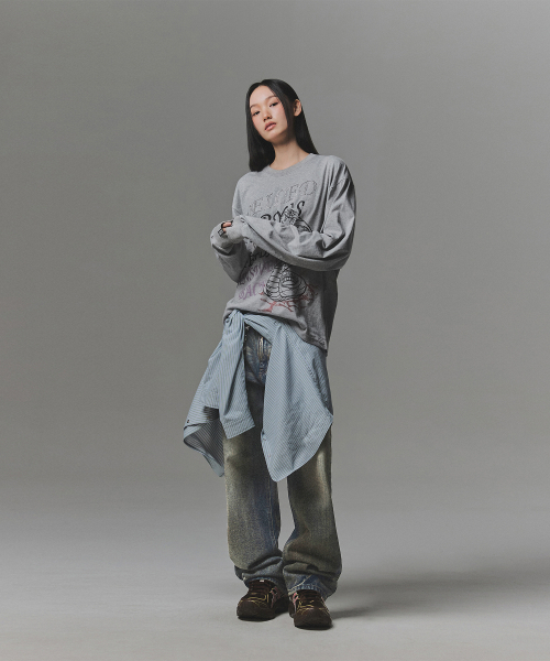 NOT4NERD（ノットフォーナード）の「Symbol Stitch Low Rise Flare Fit Denim Pants - Deep Blue（デニムパンツ・レディース・その他・X-LARGE/SMALL/MEDIUM/LARGE）」の10枚目の写真