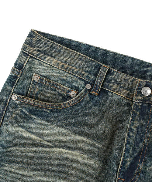 NOT4NERD（ノットフォーナード）の「Symbol Stitch Low Rise Flare Fit Denim Pants - Deep Blue（デニムパンツ・レディース・その他・X-LARGE/SMALL/MEDIUM/LARGE）」の14枚目の写真