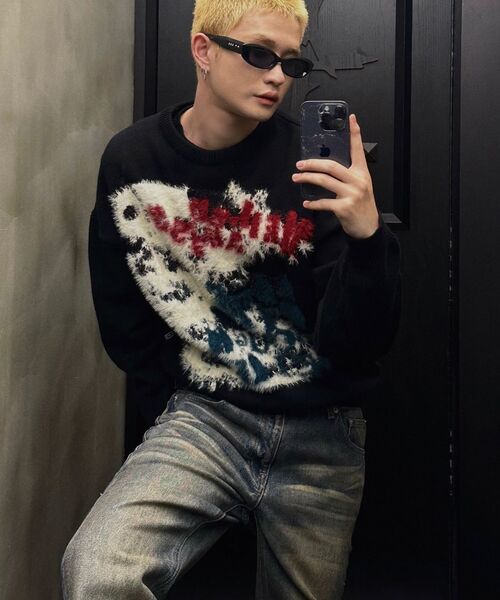 NOT4NERD(ノットフォーナード)の「Symbol Stitch Low Rise Flare Fit Denim Pants - Deep Blue(デニムパンツ・レディース・その他・X-LARGE/SMALL/MEDIUM/LARGE)」の7枚目の写真