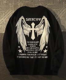 CROSS MY SINSクロスプリントロングTシャツ