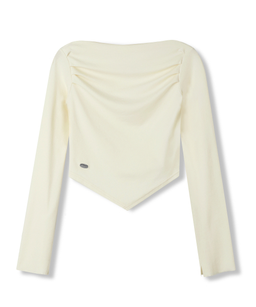Vivacious(ビバシャス)の「V-cut Minimal Long Sleeve - 4COL(Tシャツ/カットソー・レディース・アイボリー/チャコール/ブラック/ベージュ・SMALL/MEDIUM/LARGE)」の9枚目の写真