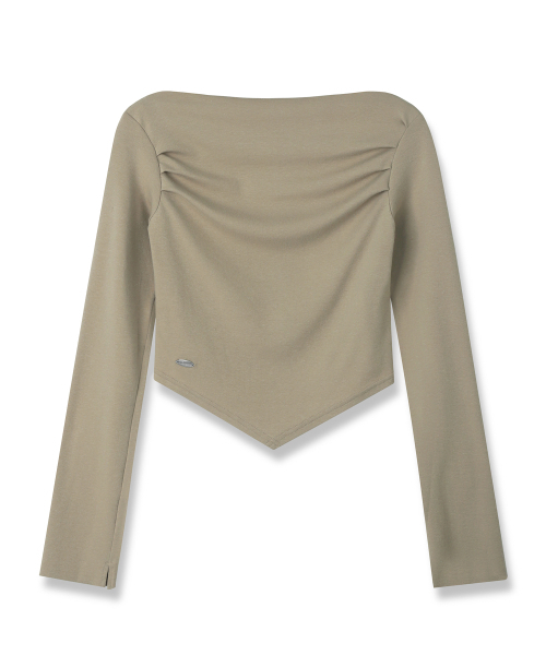 Vivacious(ビバシャス)の「V-cut Minimal Long Sleeve - 4COL(Tシャツ/カットソー・レディース・アイボリー/チャコール/ブラック/ベージュ・SMALL/MEDIUM/LARGE)」の10枚目の写真
