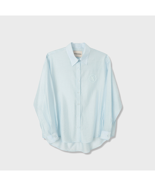 Vivacious(ビバシャス)の「Cencel Seethrough Classic Shirt Solid - 4COL(シャツ/ブラウス・レディース・スカイブルー/ピンク/ホワイト/ライトブルー・FREE)」の3枚目の写真