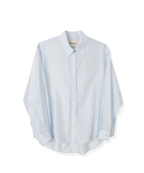 Vivacious(ビバシャス)の「Cencel Seethrough Classic Shirt Solid - 4COL(シャツ/ブラウス・レディース・スカイブルー/ピンク/ホワイト/ライトブルー・FREE)」の9枚目の写真