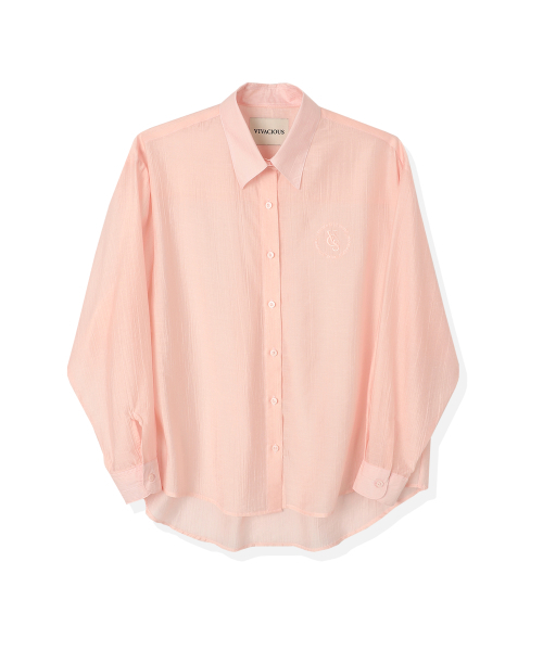 Vivacious(ビバシャス)の「Cencel Seethrough Classic Shirt Solid - 4COL(シャツ/ブラウス・レディース・スカイブルー/ピンク/ホワイト/ライトブルー・FREE)」の10枚目の写真