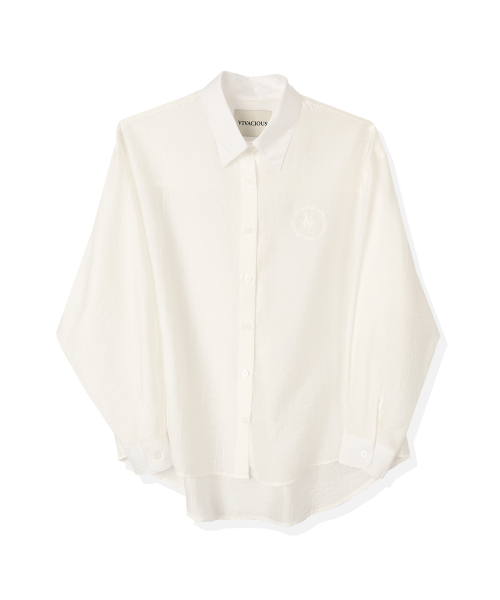 Vivacious(ビバシャス)の「Cencel Seethrough Classic Shirt Solid - 4COL(シャツ/ブラウス・レディース・スカイブルー/ピンク/ホワイト/ライトブルー・FREE)」の11枚目の写真