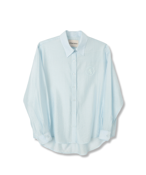 Vivacious(ビバシャス)の「Cencel Seethrough Classic Shirt Solid - 4COL(シャツ/ブラウス・レディース・スカイブルー/ピンク/ホワイト/ライトブルー・FREE)」の12枚目の写真