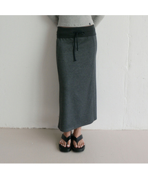 D. BASIC KNIT FOLD LONG SKIRT - 2 COLOR