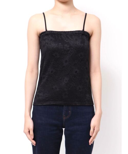 MERCURYDUO（マーキュリーデュオ）の「2WAYカップ付レースベアインナー（キャミソール・レディース・ブラック/オフホワイト・FREE）」の4枚目の写真