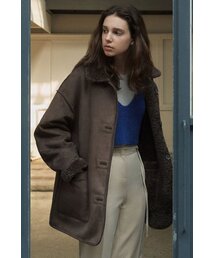 Reversible shearling jacket (brown)
