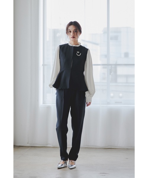 フレアベストセットアップパンツスーツ 3点セット レディース