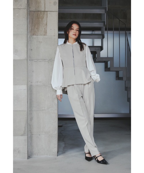 フレアベストセットアップパンツスーツ 3点セット レディース