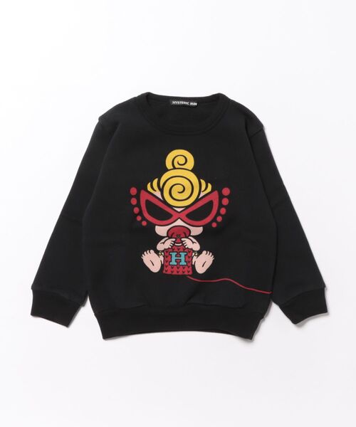 HYSTERIC MINI(ヒステリックミニ)の「KNIT WITH MINI 裏毛トレーナー(スウェット・キッズ・ブラック/マジェンタ/ホワイト・100)」の3枚目の写真