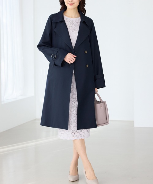 Honeys（ハニーズ）の「【非フッ素撥水加工】撥水加工トレンチコート（トレンチコート・レディース・ネイビー/ピンクベージュ/ブラック/ライトベージュ・3L/L/LL/M/S）」の12枚目の写真