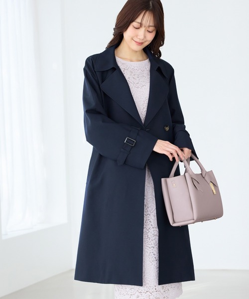 Honeys（ハニーズ）の「【非フッ素撥水加工】撥水加工トレンチコート（トレンチコート・レディース・ネイビー/ピンクベージュ/ブラック/ライトベージュ・3L/L/LL/M/S）」の13枚目の写真